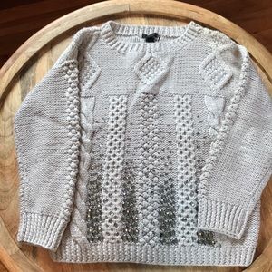 Bejeweled multi stitch sweater